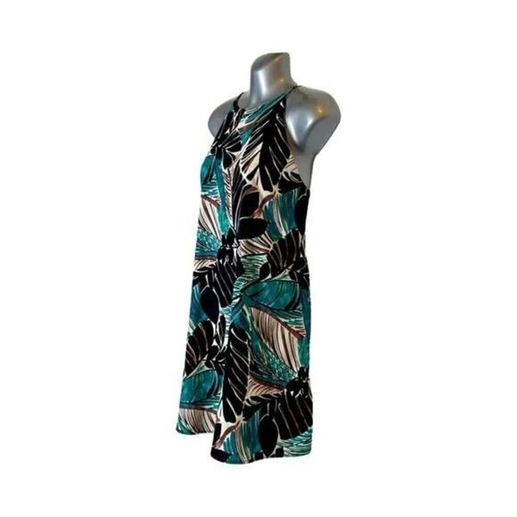 Meghan LA Bold Tropical Print Sleeveless Mini Dress Large Summer Beach Vacation - Picture 2 of 9